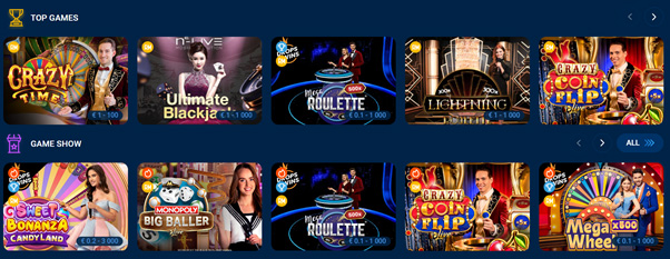 Live casino section