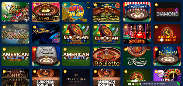 Roulette selection on the website