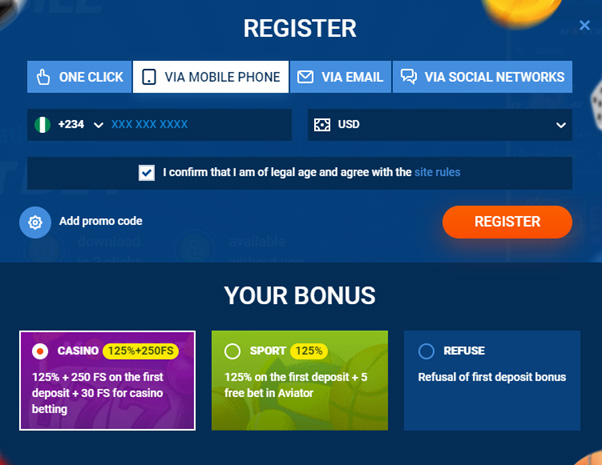 Registering with MostBet by phone